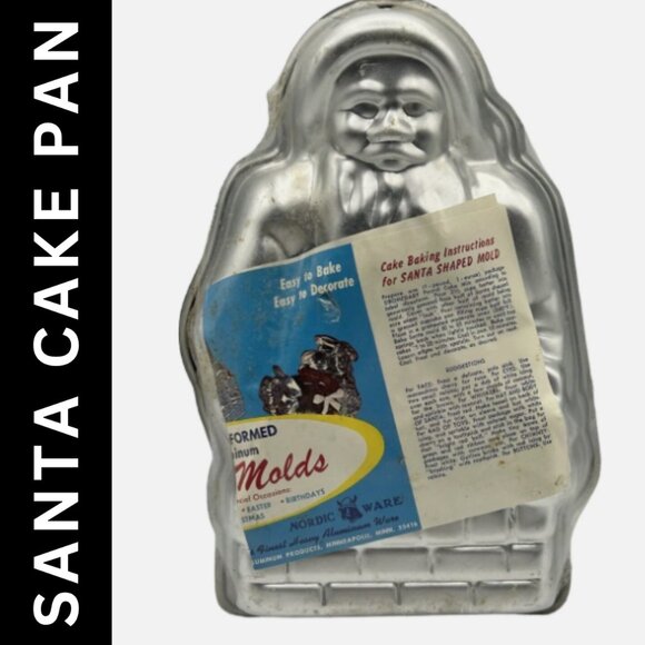 Vintage Santa Cake Pan 3D Mold Nordic Ware Holiday Baking - Picture 1 of 11